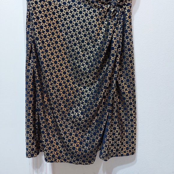 MICHAEL KORS Women's Metallic Chain-Print Knot Mini Dress SIZE MEDIUM - Picture 8 of 13